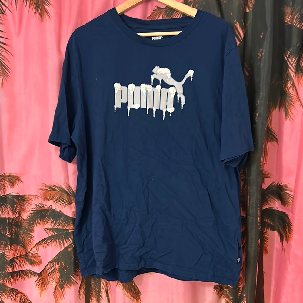 Puma Navy Snow Logo Tee